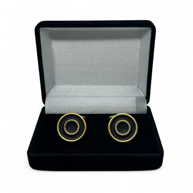 Orbit Loop Matte Golden Cufflinks